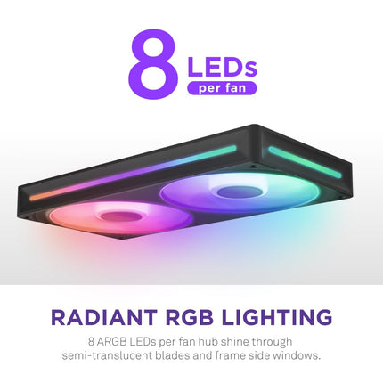 NZXT F240 RGB Core - 240mm Single-Frame RGB Fan Unit - Black