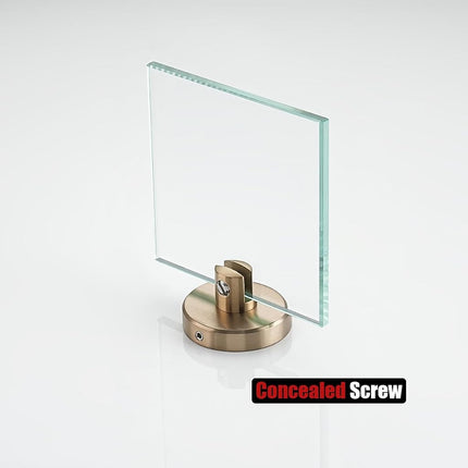 JQK Small Floating Glass Shelves Champagne Bronze, 4 Inch Display Ledges for Wall, Mini Decor, Living Room Bedroom Bathroom, Tempered Glass Shower Storage, 2 Pack, TGS101L4-CB-P2