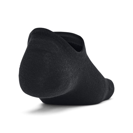 Under Armour Unisex-Adult Essential Ultra Low Tab Socks 6 Pack, (001) Black/Black/Castlerock, Small