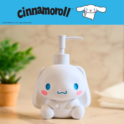 Cinnamoroll Soap Dispenser - Lotion/Hand Sanitizer Resin Pump Dispenser, 12 Ounces, Hard Bathroom Décor, (100% Officially Licensed Product) by Franco Collectibles