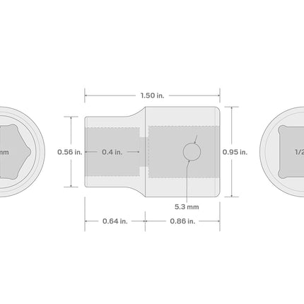 TEKTON 1/2 Inch Drive x 8 mm 6-Point Impact Socket | SID22108