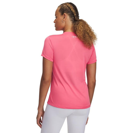 Under Armour Womens Tech Solid V-Neck T-Shirt Pink L