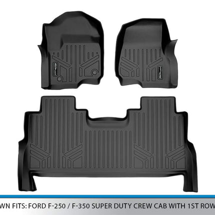 SMARTLINER SA0246/B0246 para F-250/F-350 Super Duty Crew Cab con asientos individuales en la 1.ª fila Alfombrillas Revestimiento Negro