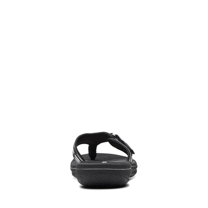 Clarks Women's Breeze Sea Flip-Flop, Black Patent, 3.5 UK