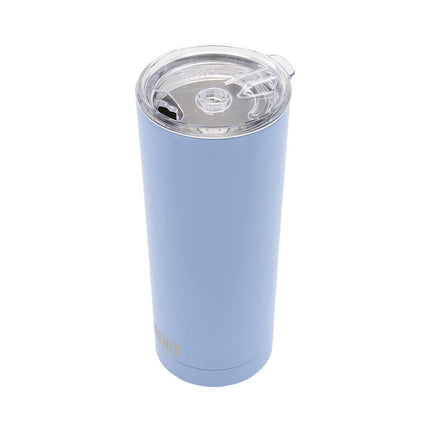BUILT Double Walled Stainless Steel Tumbler Set with Replacement Lid, 2 Reusable Tritan Wire Straw Cleaning Brush in Gift Box, 1 Count (Pack of 1), Cerulean