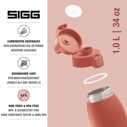SIGG - Insulated Water Bottle - Shield Therm One - Suitable for Carbonated Beverages - Leakproof - Dishwasher Safe - BPA Free - 90% Recycled Stainless Steel - 0,5L / 0,75L / 1L