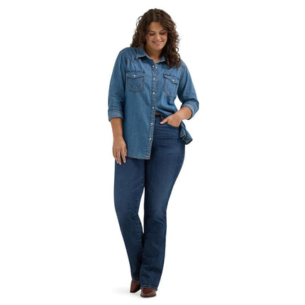 Wrangler Women's Bespoke High Rise Lacey Bootcut Jean, Denim, 27W x 30L