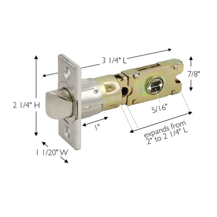 Design House Parts & Accessories 582213 6-Way Square Spindle Passage Latch, Satin Nickel