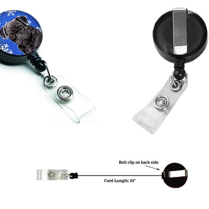 Caroline's Treasures Pug Winter Snowflakes Holiday Retractable Badge Reel, Multicolor (SC9366BR)