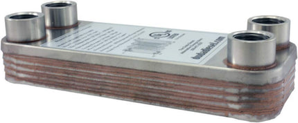 Duda Energy HX1210:F12 B3-12A 10 Plate Stainless Steel Heat Exchanger with 1/2" Female NPT Ports Copper Brazed, 1.2" Height, 2.9" Width, 7.5" Length