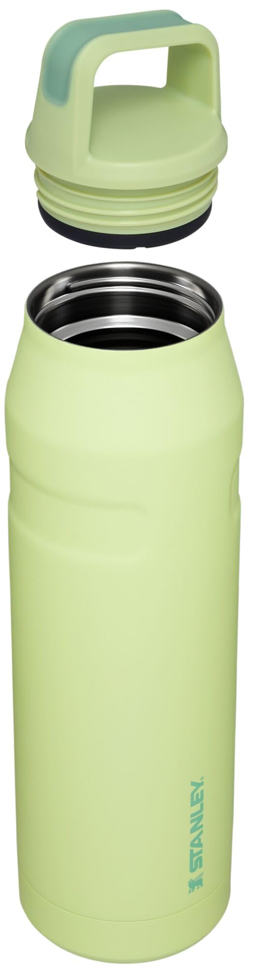 STANLEY IceFlow Cap and Carry Water Bottle 36 oz | Wide Mouth Twist Lid | Lightweight and Leakproof for Travel and Sports | Insulated Stainless Steel | BPA-Free | Citron