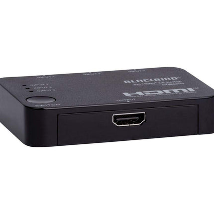 Conmutador HDMI 2.0 Delgado Monoprice Blackbird 4K 3x1 - Negro | 4k a 60Hz, compatible con HDCP 2.2, HDR, compatible con Dolby TrueHD y control remoto IR