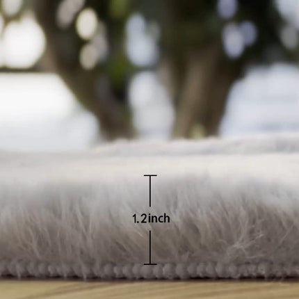 ORINOVA Faux Rabbit Fur Rug Washable Runner Rugs for Bedroom Grey Fluffy for Living Room Non Slip Faux Fur Rug for Hallway 60x180cm