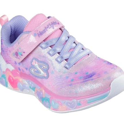 Skechers Baby Girl's Eternal Heart Lights Casual Shoes, Light Pink Sparkle Mesh/Multi Trim, 9 UK