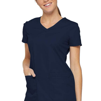 Dickies Women's EDS Signature Scrubs Jr. Fit V-Neck Top - Blue - 3X-Large