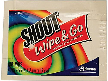 Shout Wipe & Go Instant Stain Remover, 4.7 x 5.9, 80 Packets/Carton