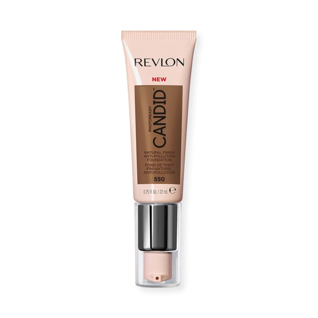 Revlon PhotoReady Candid Natural Finish Foundation, with Anti-Pollution, Antioxidant, Anti-Blue Light Ingredients, 550 Mocha, 0.75 fl oz/ 22ml