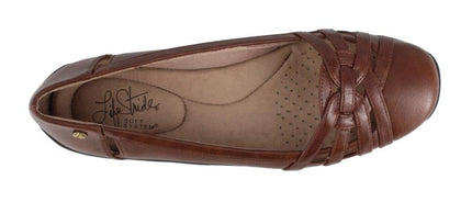 LifeStride Women's Diverse Ballet Flat, Dark Tan, 9.5 Wide
