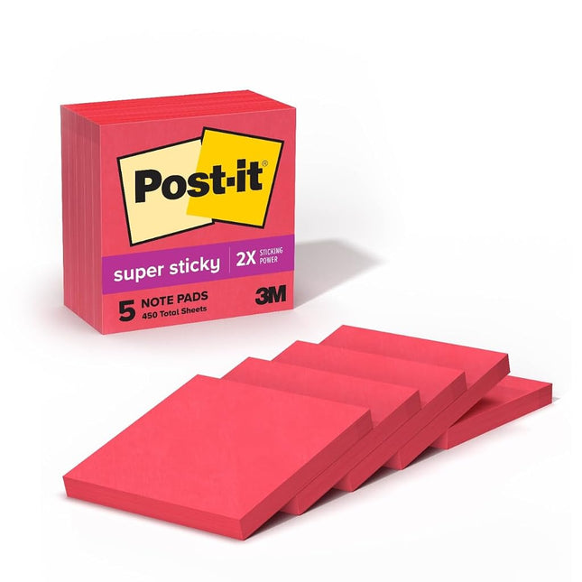 Post-it Super Sticky Notes, 3 x 3-Inches (red)