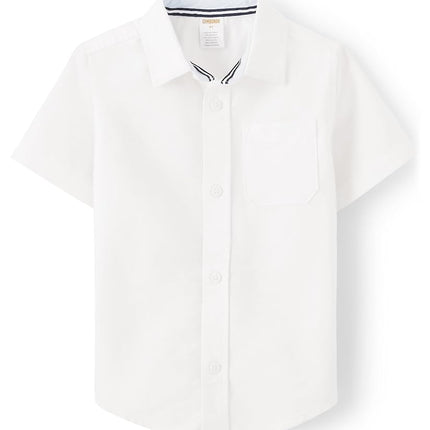 Gymboree, et chemises boutonnées à manches courtes pour tout-petits, bleu collège, 18-24 mois, collège, 18-24 mois