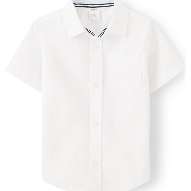 Gymboree,and Toddler Short Sleeve Button Up Shirts,Blue Varsity,18-24 Months, Varsity, 18-24 Months