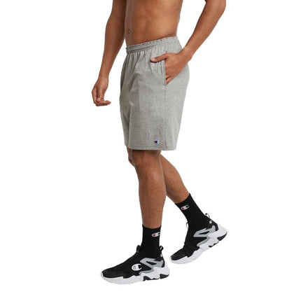 Champion Men's Shorts, Lightweight Lounge, Casual Jersey Knit Men's Shorts, Weekend Shorts (Reg. Or Big & Tall), Oxford Gray C Patch Logo, 4X-Large Big