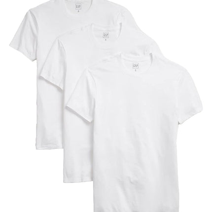 GAP Men's 3-Pack Crew Neck Tee T-Shirt, Optic Whit