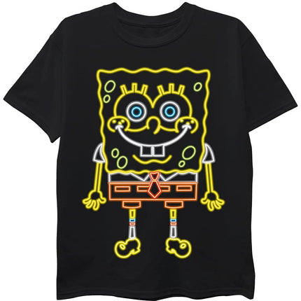 Nickelodeon Boys' Big Spongebob Squarepants Short Sleeve T-Shirt, Black, 14-16