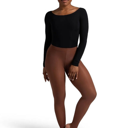 Capezio Women's Self Knit Waist Stirrup Tight, Chestnut, L-x-L