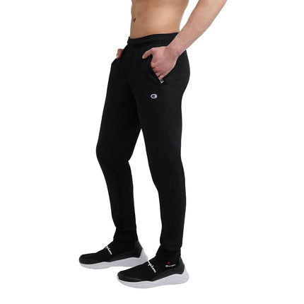 Champion Men's Powerblend Retro Fleece Jogger Pants, Black, S UK
