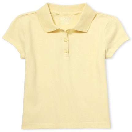 The Children's Place Girls' Short Sleeve Soft Jersey Knit Polo, Pale Sun, X-Large