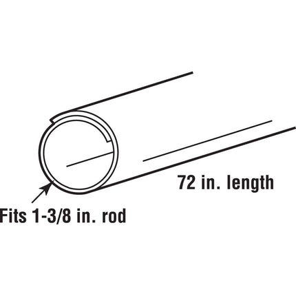 Prime-Line MP7163 Closet Rod Covers, 72 in. Lengths, Plastic Construction, White, Adjusts to All Pole Diameters (12 Pack)
