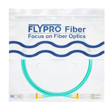 FLYPROFiber- LC to LC Fiber Patch Cable OM3 5M/16ft, Length Options: 0.2m-200m, 10GB/40GB Multimode Duplex, 50/125um Fiber Optic Cable Cord LSZH-5Meter(16ft), 4pack
