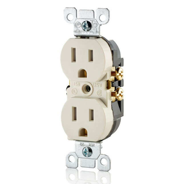 Leviton 15 Amp 125 Volt Tamper Resistant Duplex Receptacle, 10 Pack, T5320-TMP, Light Almond