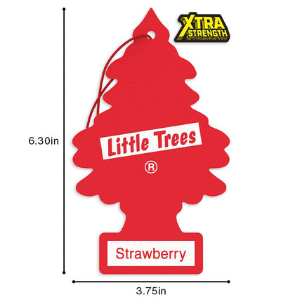 LITTLE TREES Car Air Freshener | X-tra Strength Provides Long-Lasting Scent for Auto or Home | Extra Boost of Fragrance | Strawberry, 2-Packs (12 Count)