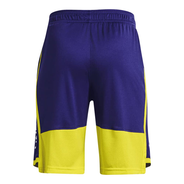 Pantalones Cortos Stunt 3.0 para Niño de Under Armour, (468) Sonar Blue/Starfruit/White, Pequeño