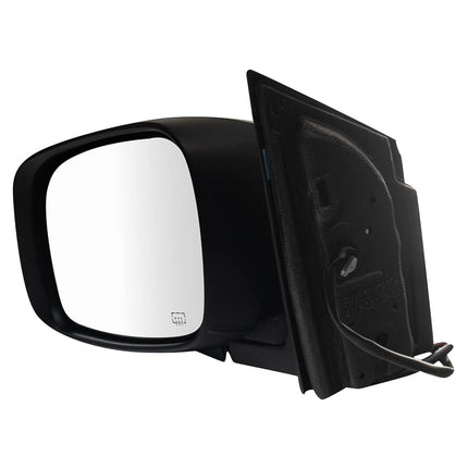 TRQ Driver Side Mirror Assembly Power Heated Foldaway Textured