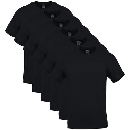 Gildan Men's Crew T-Shirts Underwear, Black (6-Pac