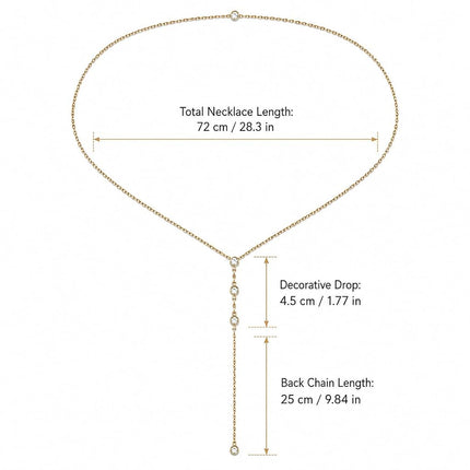 Artmiss Wedding Backdorp Necklace Crystal Gold Y Necklace Long Chain for Women and Brides, One Size, Gold, Crystal