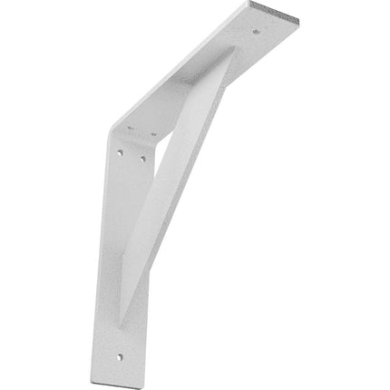 Ekena Millwork BKTM02X10X10TRHWH 2"W x 10"D x 10"H Traditional Steel Bracket, Hammered White