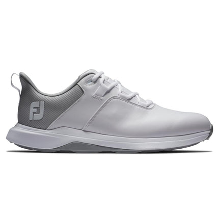 Chaussure de golf FootJoy Prolite pour homme, modèle de la saison précédente, blanc/gris clair/gris, 7 X-Large