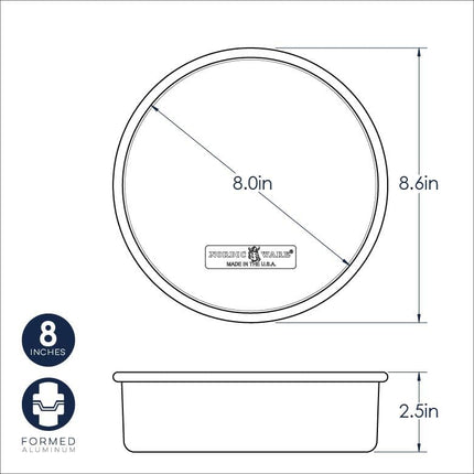 Nordicware 60019 8" Round Cake Pan Natural, Metallic