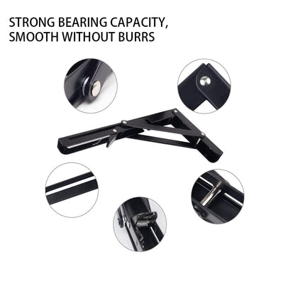 Black Folding Shelf Brackets Max. Load 220 lb, Heavy Duty DIY Wall Mounted Shelf Bracket Space Saving for Table Work Bench (20 INCH-2PCS)