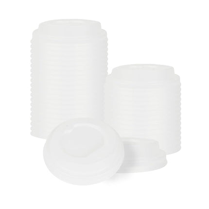 Restaurantware-SOLO TAPAS: Tapas compostables para vasos de café Basic Nature, 500 tapas desechables para vasos de bebidas calientes - Vasos vendidos por separado, se adapta a vasos de 4 onzas, tapas de vasos de plástico PLA blancas, certificado BPI