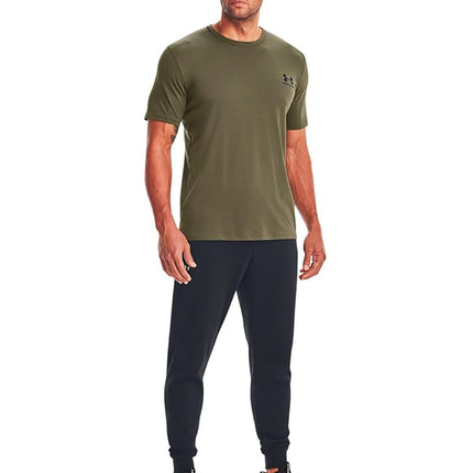 Under Armour Mens Left Chest Logo T-Shirt - Green/Black/Black - LG