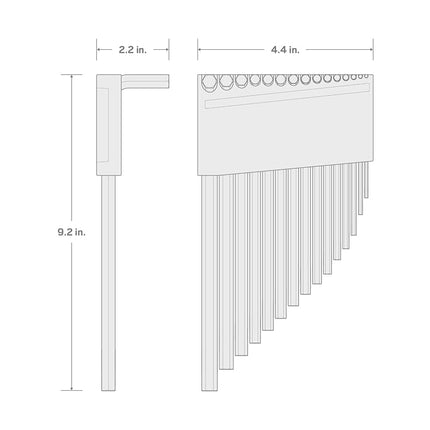 TEKTON Flat End Hex L-Key Set with Holder, 15-Piece (1.3-10 mm) | KLX91205