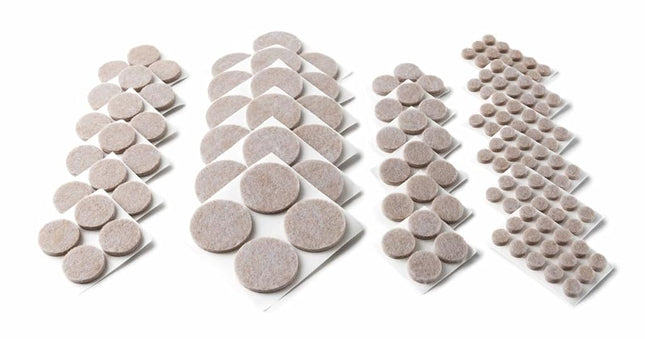 Scotch SurfaceProtection SP845 Brand Felt 3M, for Protecting Linoleum Floors, Round, Beige, Assorted Sizes, 162 Pads/Pack