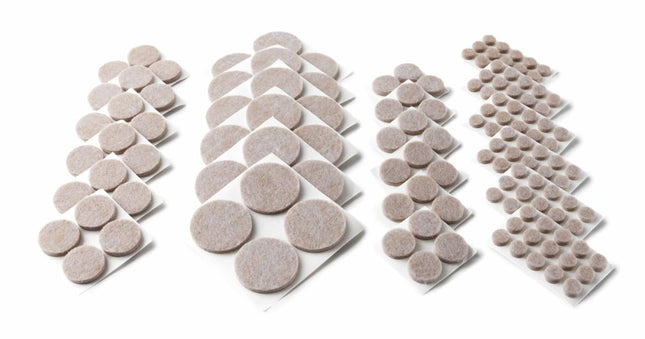 Scotch SurfaceProtection SP845 Brand Felt 3M, for Protecting Linoleum Floors, Round, Beige, Assorted Sizes, 162 Pads/Pack