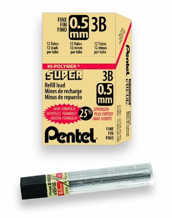 Pentel Super Hi-Polymer Lead Refill, 0.5mm, Fine, 