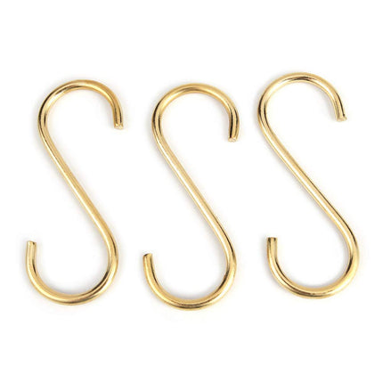 Run 10 Pieces Multipurpose Brass S Shaped Hooks Coat Clothes Storage Hangers Kitchen Pot Pan Racks